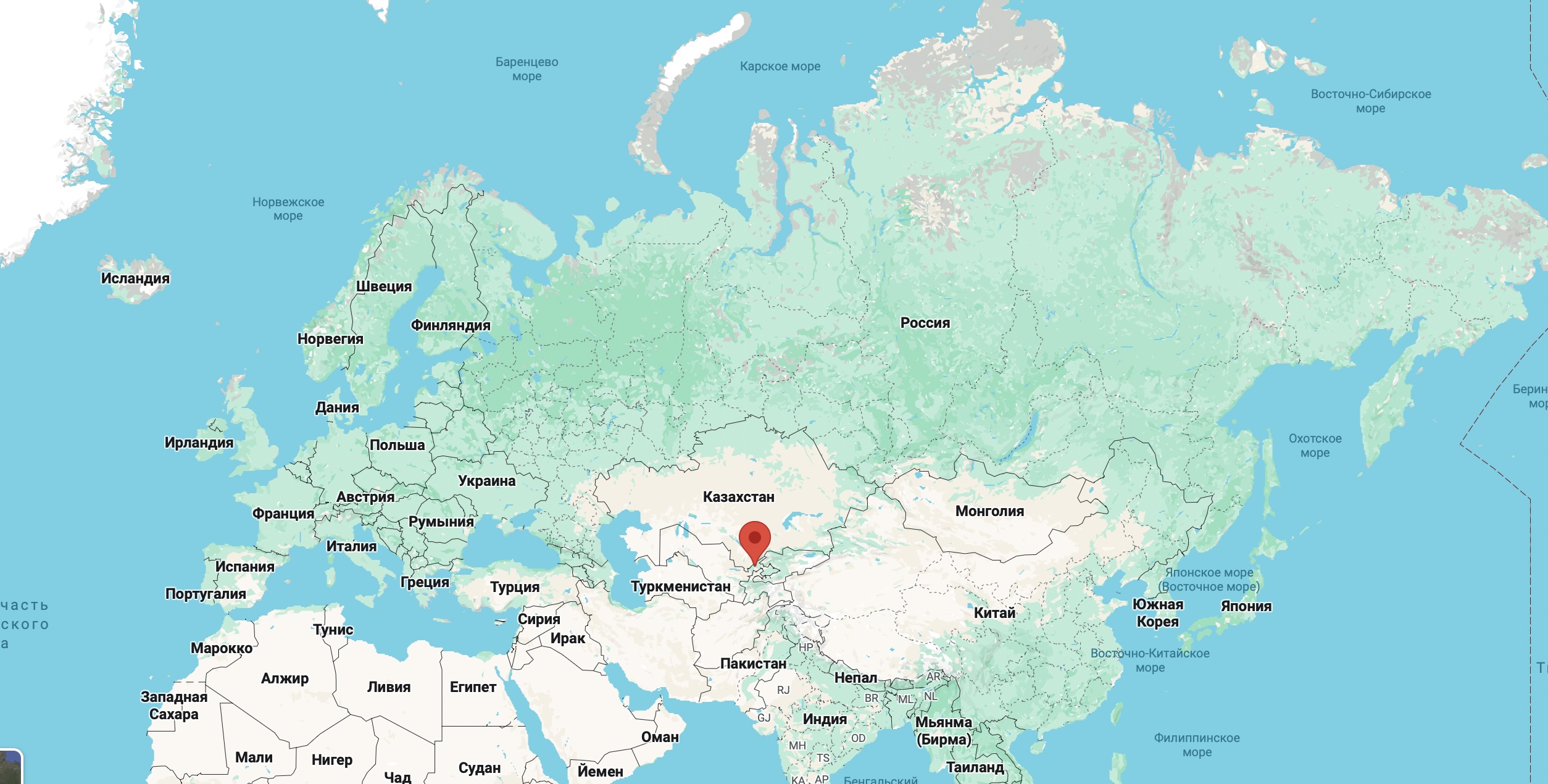 Карта Европы и Азии с направлениями перевозок